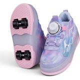 Nstil Unisex Çocuk Spor Ayakkabı Akıllı Bağcıklı Çıkarılabilen Patenli Işıklı Rahat Sneaker 030 - Mavi