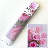 NT Boncuklu Taşlı Pano Mozaik Elmas Goblen Diamond Tablo 50 x 40 cm Pembe Gül Demetleri - Standart - 001-Renkli