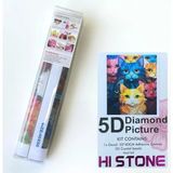 NT Boncuklu Taşlı Pano Mozaik Elmas Goblen Diamond Tablo 50 x 40 cm Renkli Kediler