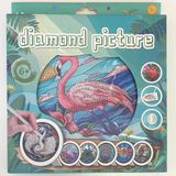 NT Boncuklu Taşlı Yuvarlak Pano Tüm Yaşlar Için Mozaik Elmas Goblen Diamond 20 x 20 cm Flamingo - Standart - 001-Renkli