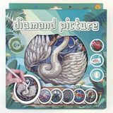 NT Boncuklu Taşlı Yuvarlak Pano Tüm Yaşlar Için Mozaik Elmas Goblen Diamond 20 x 20 cm Kuğu - Standart - 001-Renkli