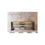 Nt Concept Alfa Açık Ceviz Renk Masif Ahşap Ofis Ve Çalışma Masası(75Cm-160Cm)