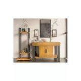 Nt Concept Ayna Çerçeveli Masif Ahşap Lavabo Dolabı Hilton(70Cm)