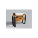 Nt Concept Masif Ağaç Banyo Dolabı(Hilton)(70Cm)