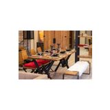 Nt Concept Masif Ağaç Yemek Masası Takımı 60Cm 120Cm Masa 120Cm Bank 2 Adet Loft Sandalye