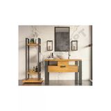 Nt Concept Mina Ayna Çerçeveli Masif Ahşap Lavabo Dolabı Hilton(70Cm)