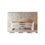 Nt Concept Ntconcept Alfa Açık Ceviz Renk Masif Ahşap Ofis Ve Çalışma Masası(75Cm-180Cm)