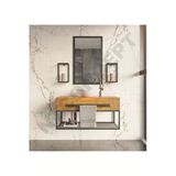 Nt Concept Ntconcept Artes Ayna Çerçeveli Masif Ahşap Lavabo Dolabı Hilton(110Cm)