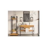 Nt Concept Ntconcept Liv Ayna Çerçeveli Masif Ahşap Lavabo Dolabı Hilton(130Cm)