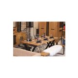 Nt Concept Ntconcept Masif Ağaç Yemek Masası Takımı - 60Cm-120Cm Masa 120Cmbank 2 Adet Tel Sandalye
