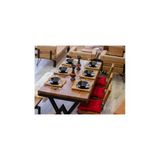 Nt Concept Ntconcept Masif Ağaç Yemek Masası Takımı- 85Cm-125Cm Masa+125Cm Bank+2 Adet Loft Sandalye