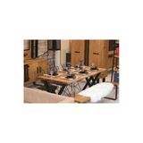 Nt Concept Ntconcept Masif Ağaç Yemek Masası Takımı - 85Cm-150Cm Masa 150Cmbank 4 Adet Tel Sandalye
