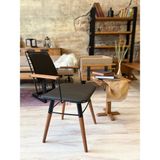 Nt Concept Ntconcept Vitra Sandalye Kollu Tel Ahşap Sandalye - Siyah Deri