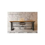 Nt Concept Onix Açık Ceviz Renk Masif Ahşap Ofis Ve Çalışma Masası 85 Cm-140 Cm