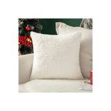 NT Handmade Beyaz Peluş Yastık Kırlent Kılıfı 42x42 Fermuarlı Çift Taraflı