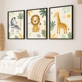 Nt Handmade Çerçeveli Uv Baskı Hayvanlar Duvar Tablosu – Modern & Şık Bebek Çocuk Odası Duvar Dekoru - 20 x 30 - Siyah