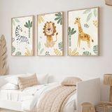 Nt Handmade Çerçeveli Uv Baskı Hayvanlar Duvar Tablosu – Modern & Şık Bebek Çocuk Odası Duvar Dekoru - 50 x 70 - Ahşap