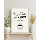 Nt Handmade Çerçeveli Uv Baskı Kahve Içelim Duvar Dekoru Kahve Köşesi Mutfak Için Modern Tablo - 20 x 30 - Ahşap