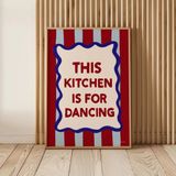 Nt Handmade Çerçeveli Uv Baskı This Kitchen Is For Dancing Tablo Seti Modern Şık Mutfak Duvar Dekoru - 20 x 30 - Ahşap