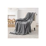 NT Handmade Gri 220x230 Çift Kişilik Polar Battaniye - Salon Oturma Yatak Odası Için Tv Battaniyesi Koltuk Şalı