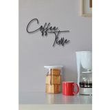 NT Handmade Siyah Ahşap Coffee Time Kahve Zamanı Duvar Süsü Yazısı Mutfak Cafe Için Duvar Dekoru 45x30 cm Tablo