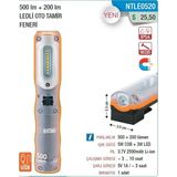 Nt Lights 500 lm LED + UV 395 nm Ledli El Feneri - Gri