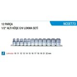 Nt Tools 1/2 Altı Köşe Lokma Takımı 12 Parça NCSET73