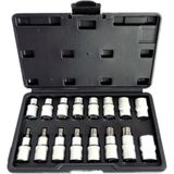 NT Tools NCSET83 CRV 16 Parça 1/2 inç Torx ve E Tipi Torx Lokma Seti