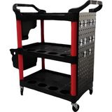 Nt Tools NTTC02 Aksesuarlı 3 Raflı Plastik Takım Taşıma Arabası Ergonomik Sap ve Dayanıklı Tasarım