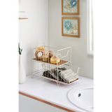 Ntc Metal 2 Katlı Çekmeceli Organizer Beyaz Metal Malzemeden 30 x 30 Ebatlı Çok Amaçlı Düzenleyici