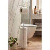 NTC METAL Lüx Termoplastik Kaplama Banyo Organizer Ayaklı Yedekli Tuvalet Kağıtlığı Modern