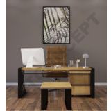 NTCollection Aiw Doğal Ahşap Üçlü Ofis Ve Çalışma Odası Takımı - 180'lik Takım )