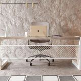 NTCollection Alfa Eskitme Beyaz Renk Masif Ahşap Ofis Ve Çalışma Masası ( 85 cm - 180 cm )
