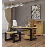 NTCollection Alwin Doğal Ahşap Dörtlü Ofis Ve Çalışma Odası Takımı - 240'lik Takım
