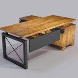 NTCollection Doğal Ağaç Modüllü Ofis Masası ( 100 cm - 200 cm + Modül )