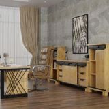 NTCollection Inox Doğal Ahşap Ofis Ve Çalışma Odası Takımı - 160'lık Takım