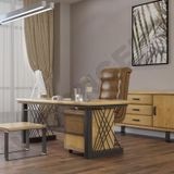 NTCollection Kain Doğal Ahşap Dörtlü Ofis ve Çalışma Odası Takımı - 220'lık Takım