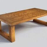 NTCollection Lif Ahşap Ayak Masif Ağaç Sehpa ( 75 cm - 160 cm - h44 cm )