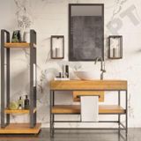 NTCollection Liv Ayna Çerçeveli Masif Ahşap Lavabo Dolabı Hilton ( 70 cm )