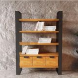 NTCollection Lomi Masif Ağaç Kitaplık - vitrin ( en 120 cm )