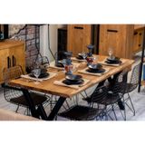 NTCollection Masif Ağaç Yemek Masası Takımı - 100 cm - 210 cm Masa + 6 Adet Sandalye