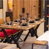 NTCollection Masif Ağaç Yemek Masası Takımı - 85 cm - 125 cm Masa + 125 cm Bank + 2 Adet Loft Sandalye