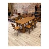 Ntcollection Ntconcept Farmhouse Doğal Ahşap Masif Yemek Masa Takımı 100X220cm 6 Adet Sandalye