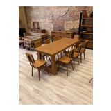 Ntcollection Ntconcept Farmhouse Doğal Ahşap Masif Yemek Masa Takımı 100X220cm 8 Adet Sandalye