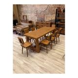 Ntcollection Ntconcept Farmhouse Doğal Ahşap Masif Yemek Masası 80X180cm 6 Adet Sandalye
