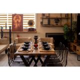 Ntconcept Açık Ceviz Renk Dalgalı Kenar Masif Doğal Ağaç Yemek Masası(85cm-120cm)