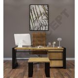 Ntconcept Aiw Doğal Ahşap Üçlü Ofis ve Çalışma Odası Takımı - 85 x 140 cm