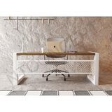 Ntconcept Alfa Normal Ceviz Renk Masif Ağaç Ofis Masası - Ebat Seçenekli - 100x220 cm