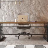 Ntconcept Alfa Normal Ceviz Renk Masif Ağaç Ofis ve Çalışma Masası