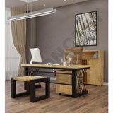 Ntconcept Alwin Doğal Ahşap Dörtlü Ofis ve Çalışma Odası Takımı - 85 x 200 cm